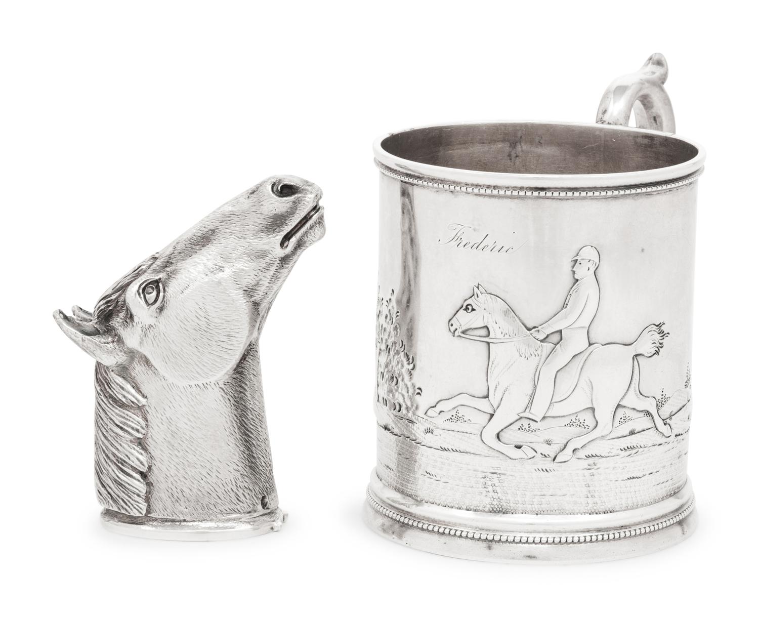 Two Silver Articles of Equestrian Interest