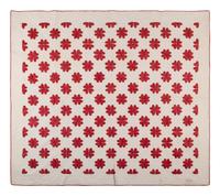 A Trapunto 'Heart' Pattern Cotton Quilt