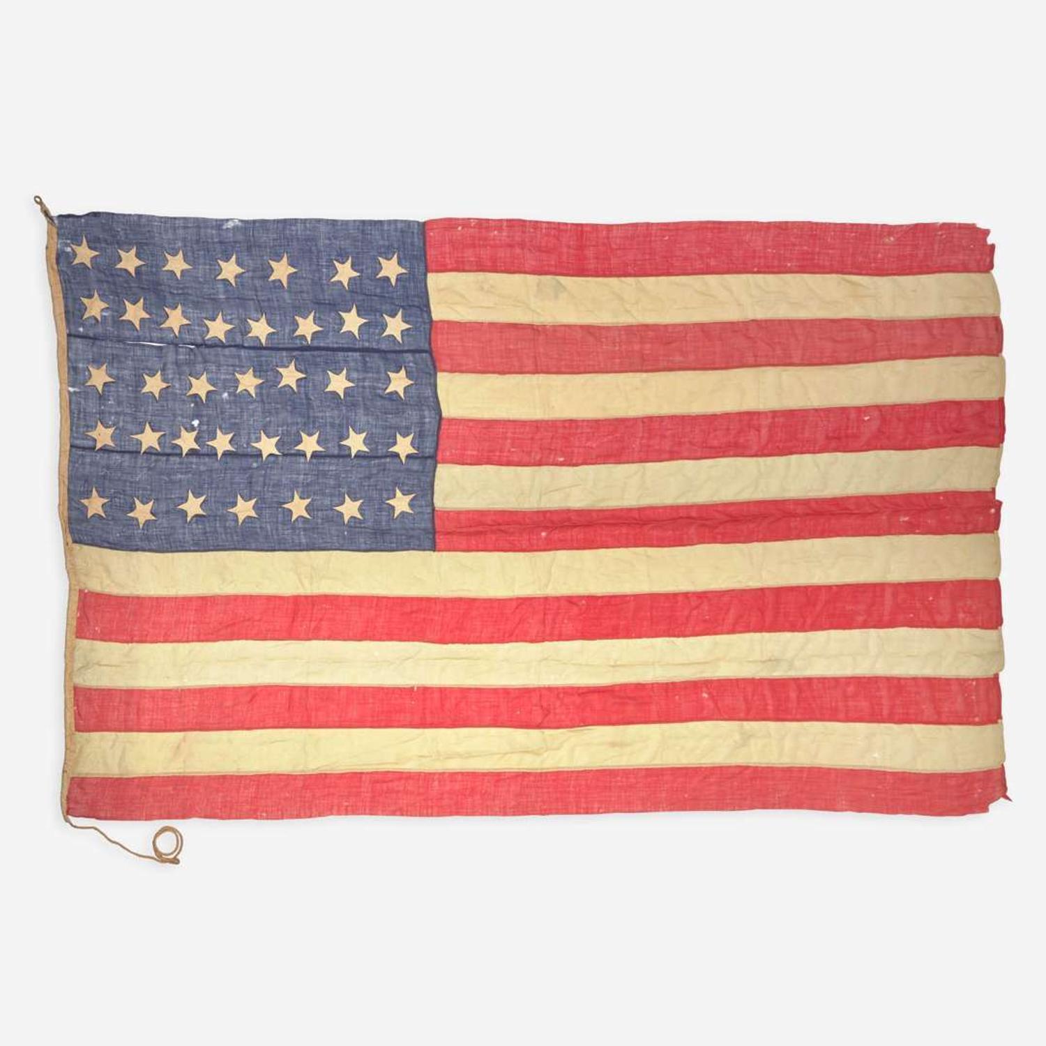 A 37-Star American National Flag commemorating Nebraska statehood 1868-1876