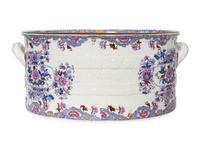 A Large Spode Transfer-Decorated Stoneware Basin
