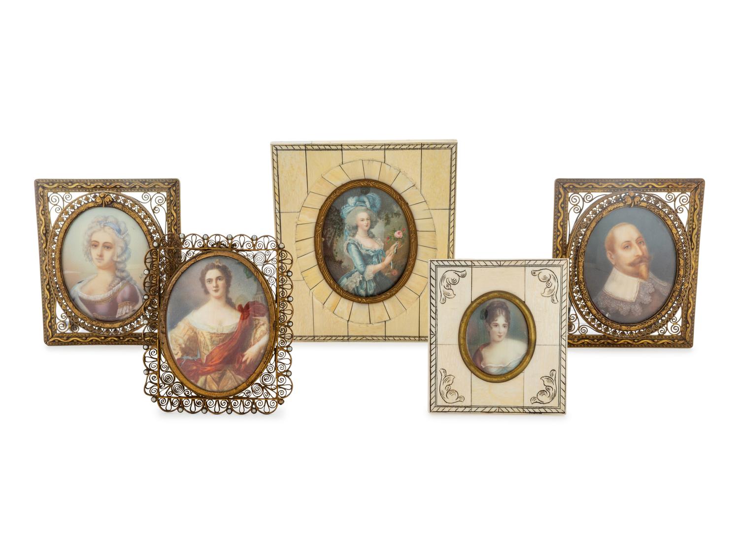 A Collection of Continental Miniature Framed Decorative Works