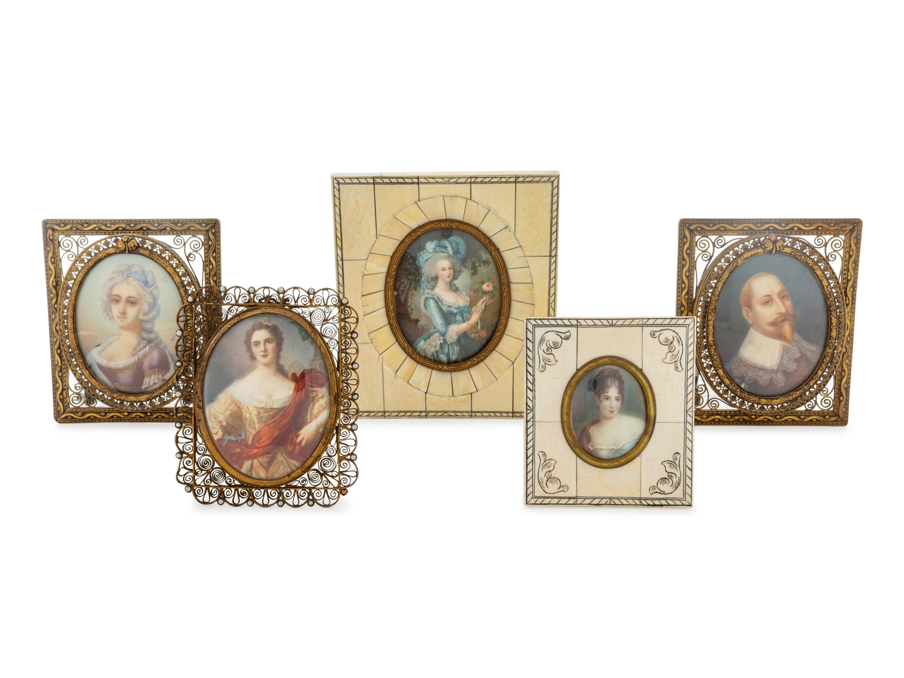 A Collection of Continental Miniature Framed Decorative Works