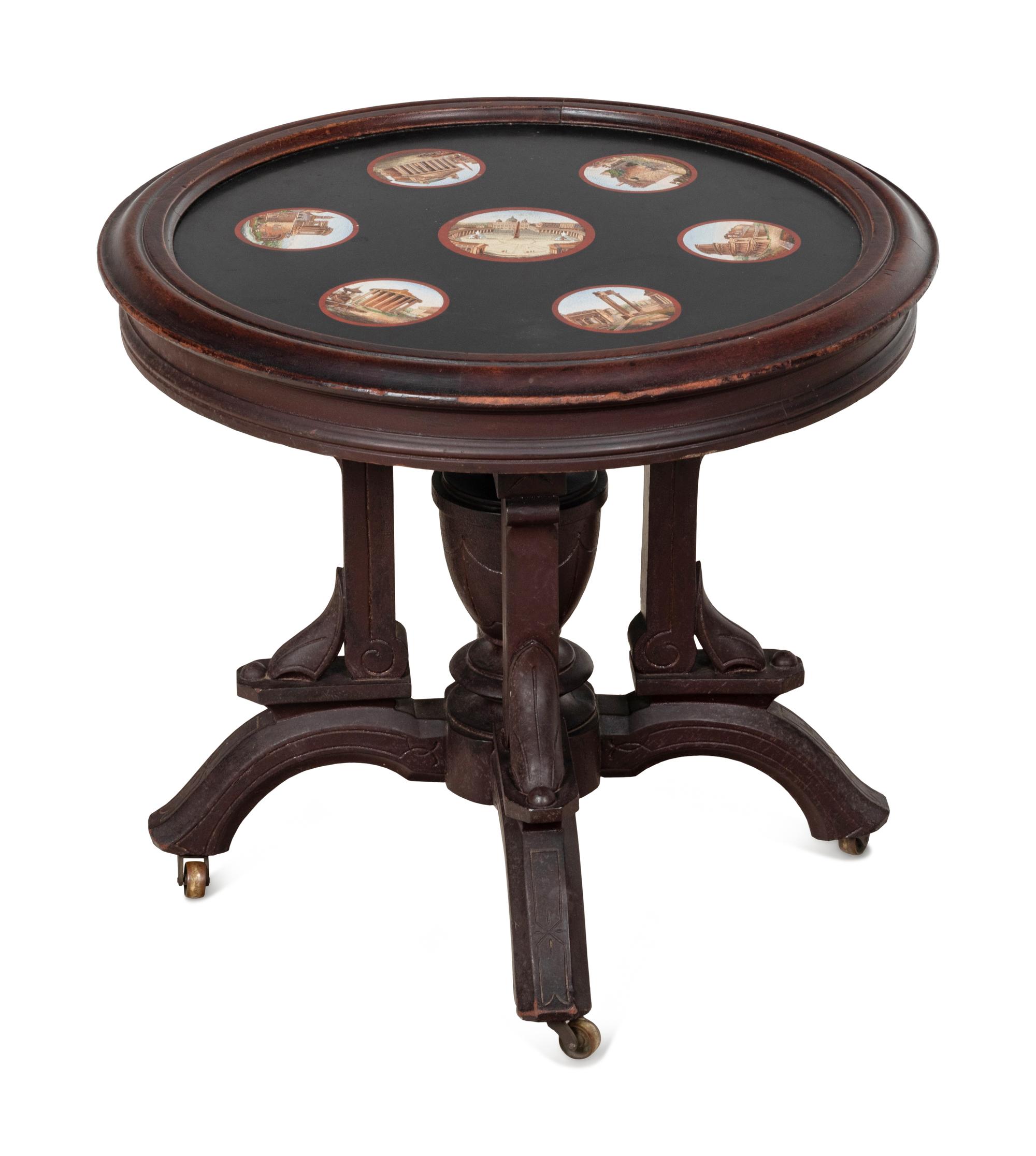 An Italian Micromosaic and Walnut Table