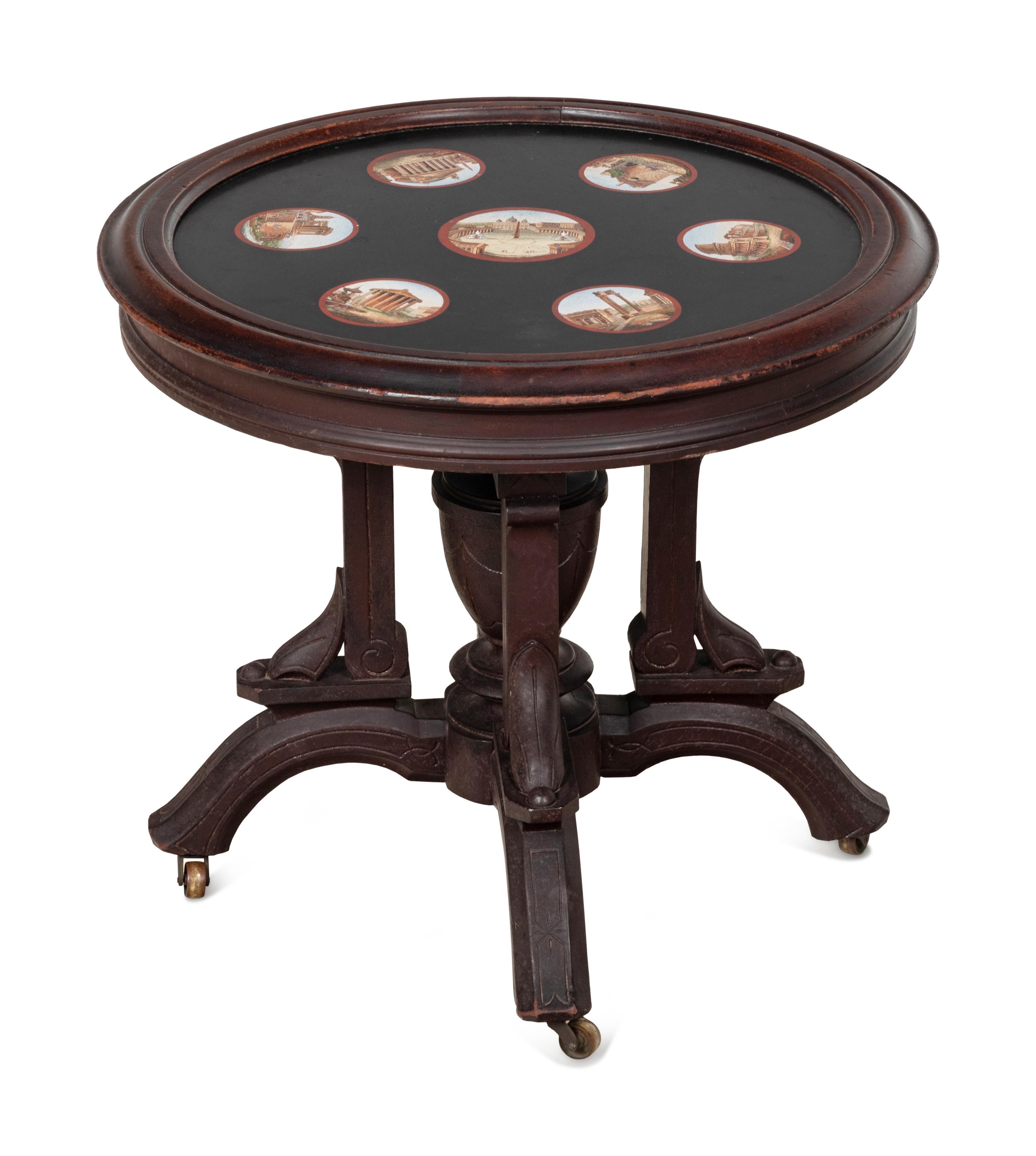 An Italian Micromosaic and Walnut Table