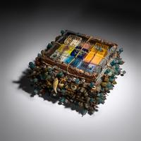 Cask with gold and gem brooch, 1998