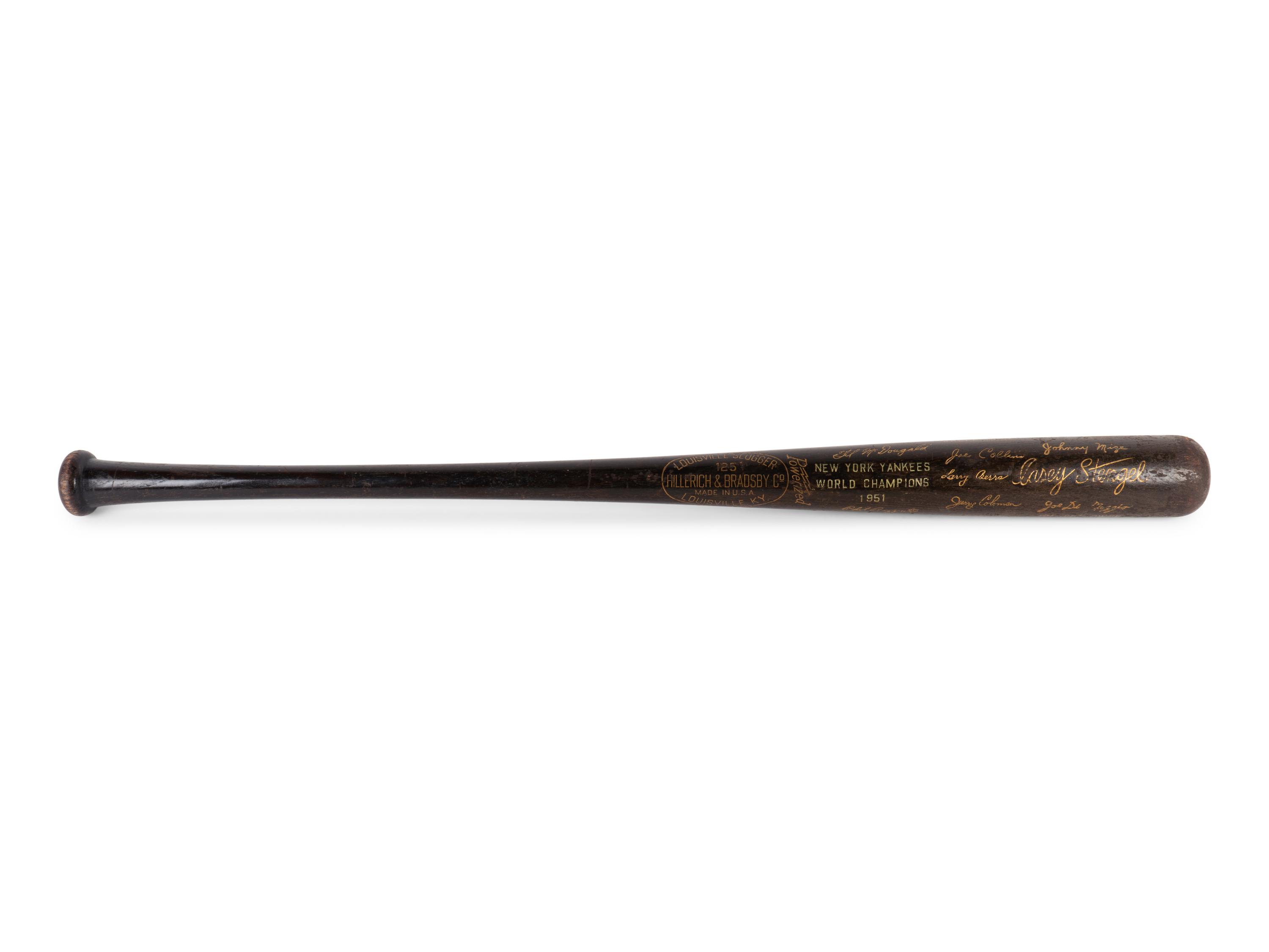 A 1951 New York Yankees World Series Champions Presentation Black Bat,