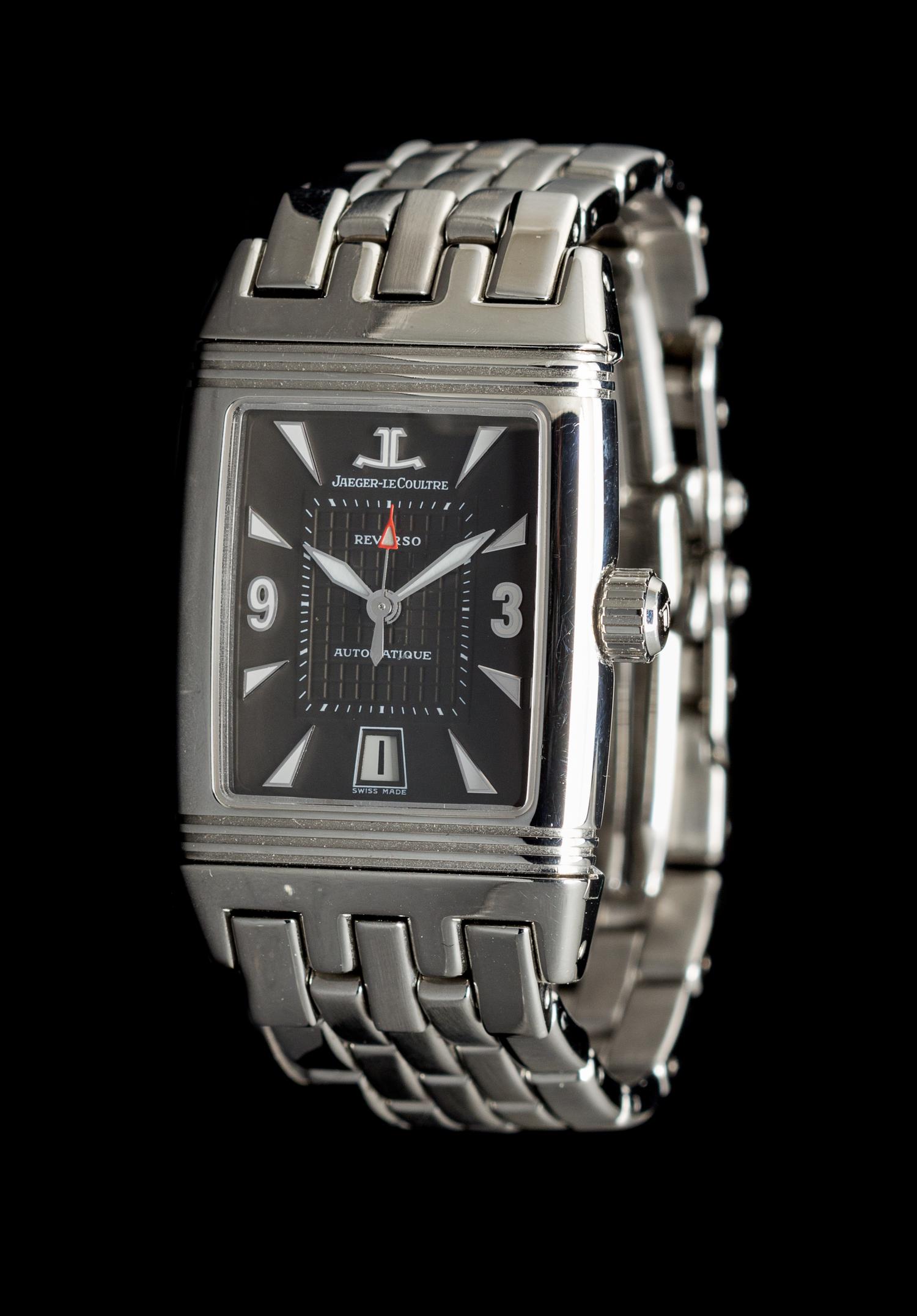 A Stainless Steel Reverso Wristwatch, Jaeger LeCoultre,