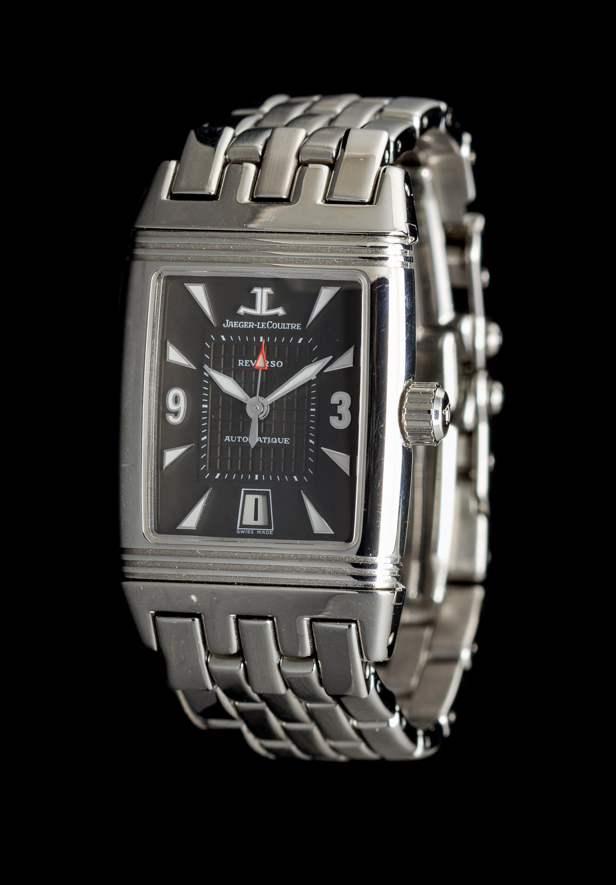 A Stainless Steel Reverso Wristwatch, Jaeger LeCoultre,