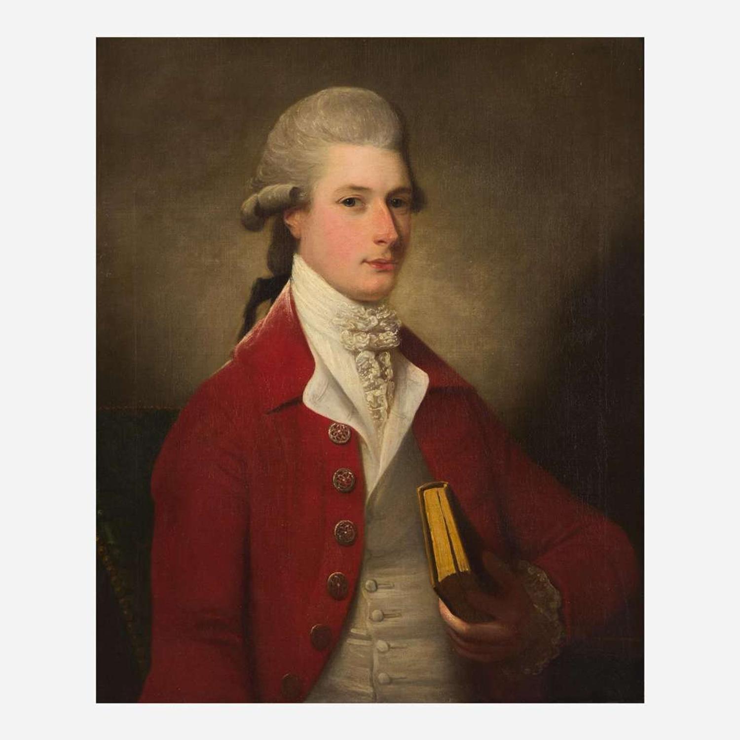 Attributed to David Martin (British, 1736–1798) Portrait of a Gentleman in a Red Coat, Bust-Length (Archibald ***)
