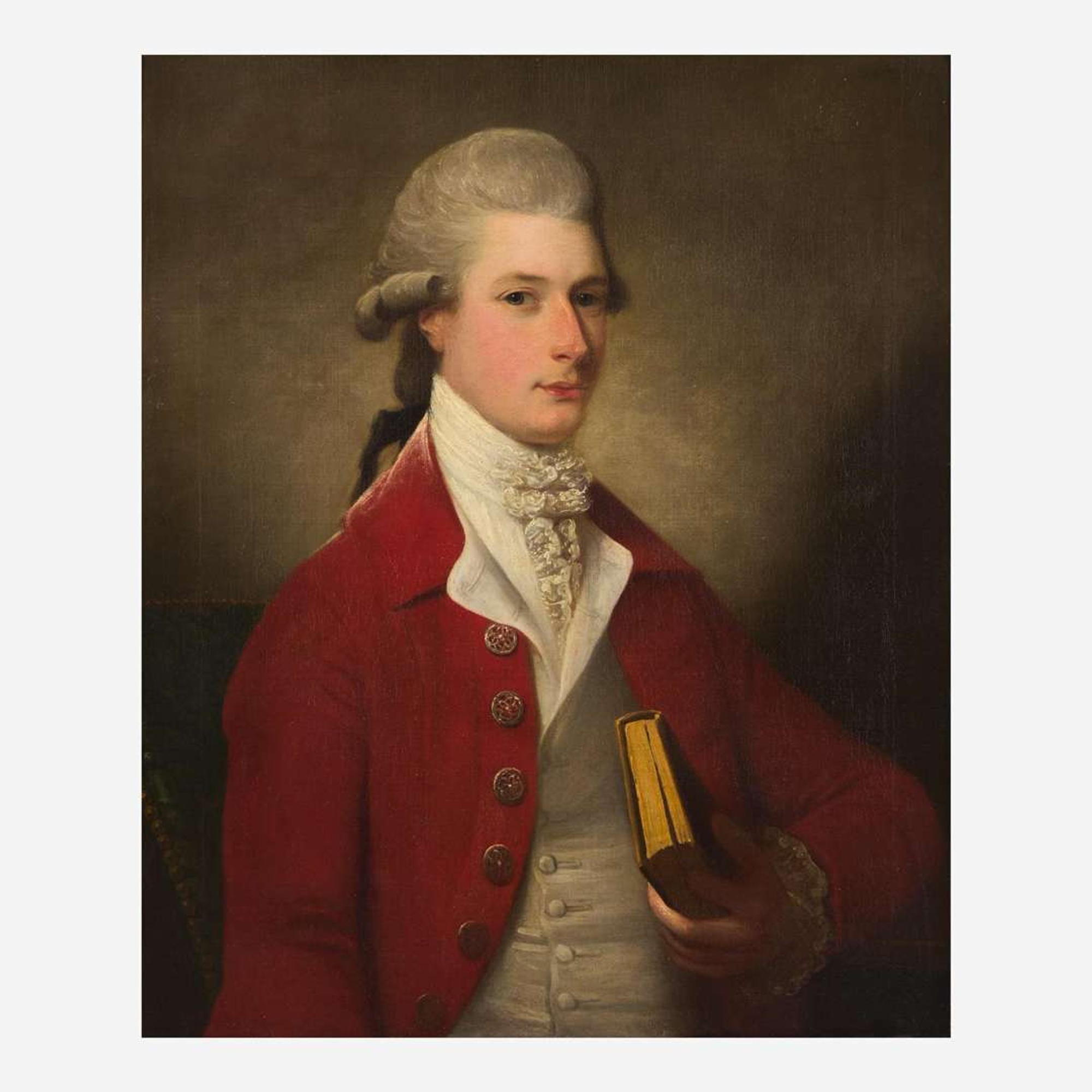 Attributed to David Martin (British, 1736–1798) Portrait of a Gentleman in a Red Coat, Bust-Length (Archibald ***)
