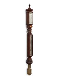 An English Mahogany Marine Stick Barometer with 'Improved Sympiesometer'