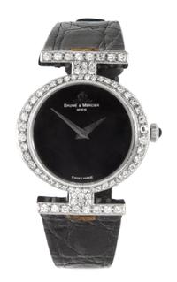 An 18 Karat White Gold and Diamond Wristwatch, Baume & Mercier,