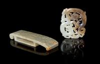 Two Jade Articles Length of larger 4 inches.
