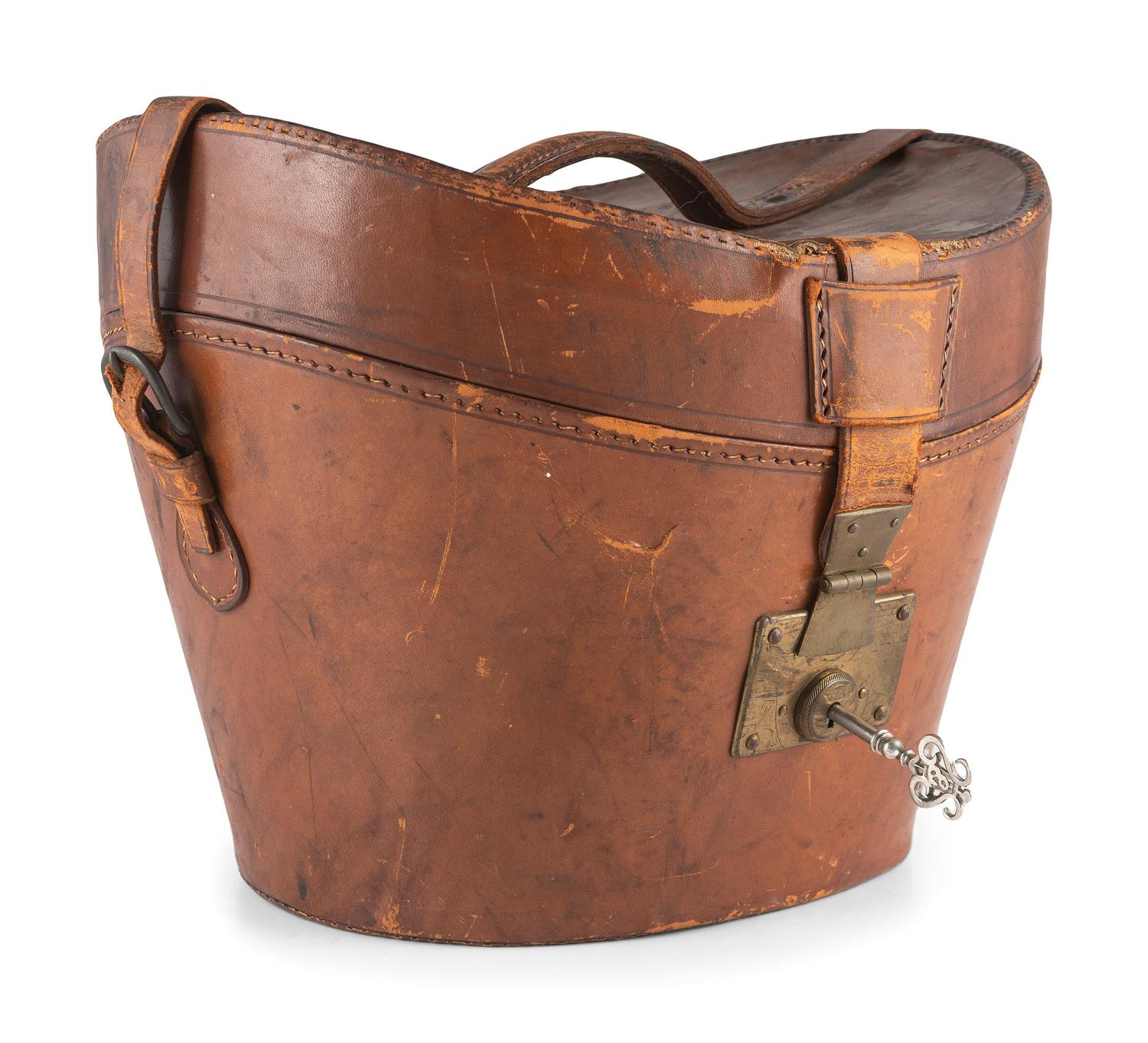 A Leather Top Hat Carrying Case