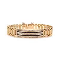 YELLOW GOLD, DIAMOND AND ONYX BRACELET