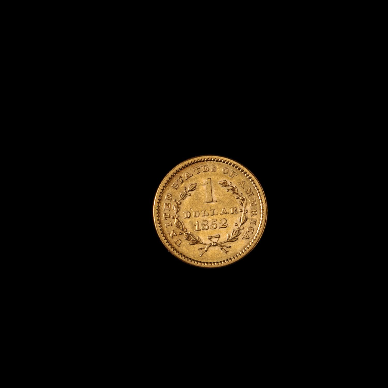 An 1852 Liberty Head: Type 1 $1 Gold Coin