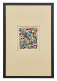 A Group of Three French Gouaches of Apparel Textile Designs By Louis Lang DONATED BY CORA GINSBURG, LLC.