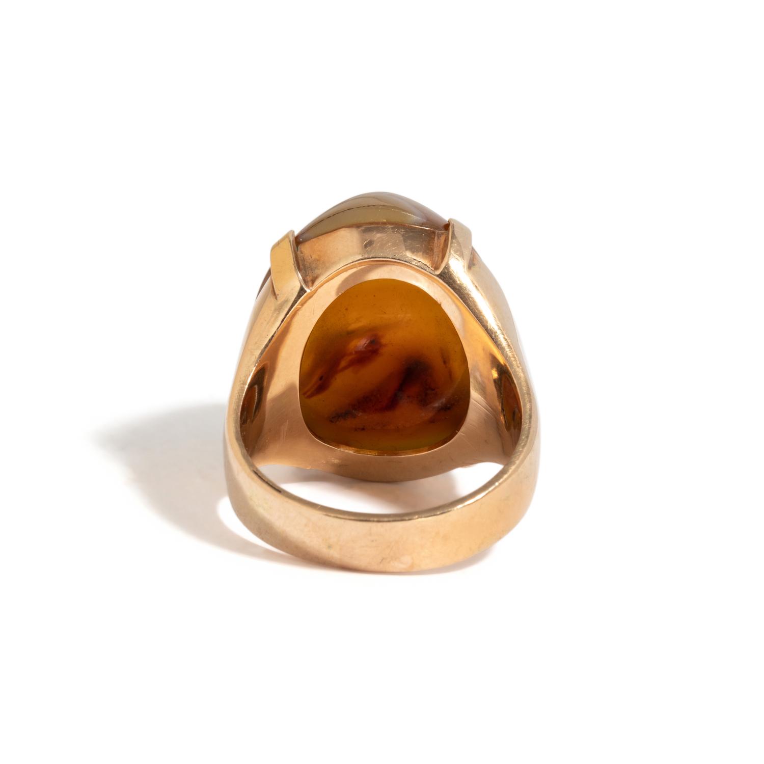 ROSE GOLD AND AGATE RING