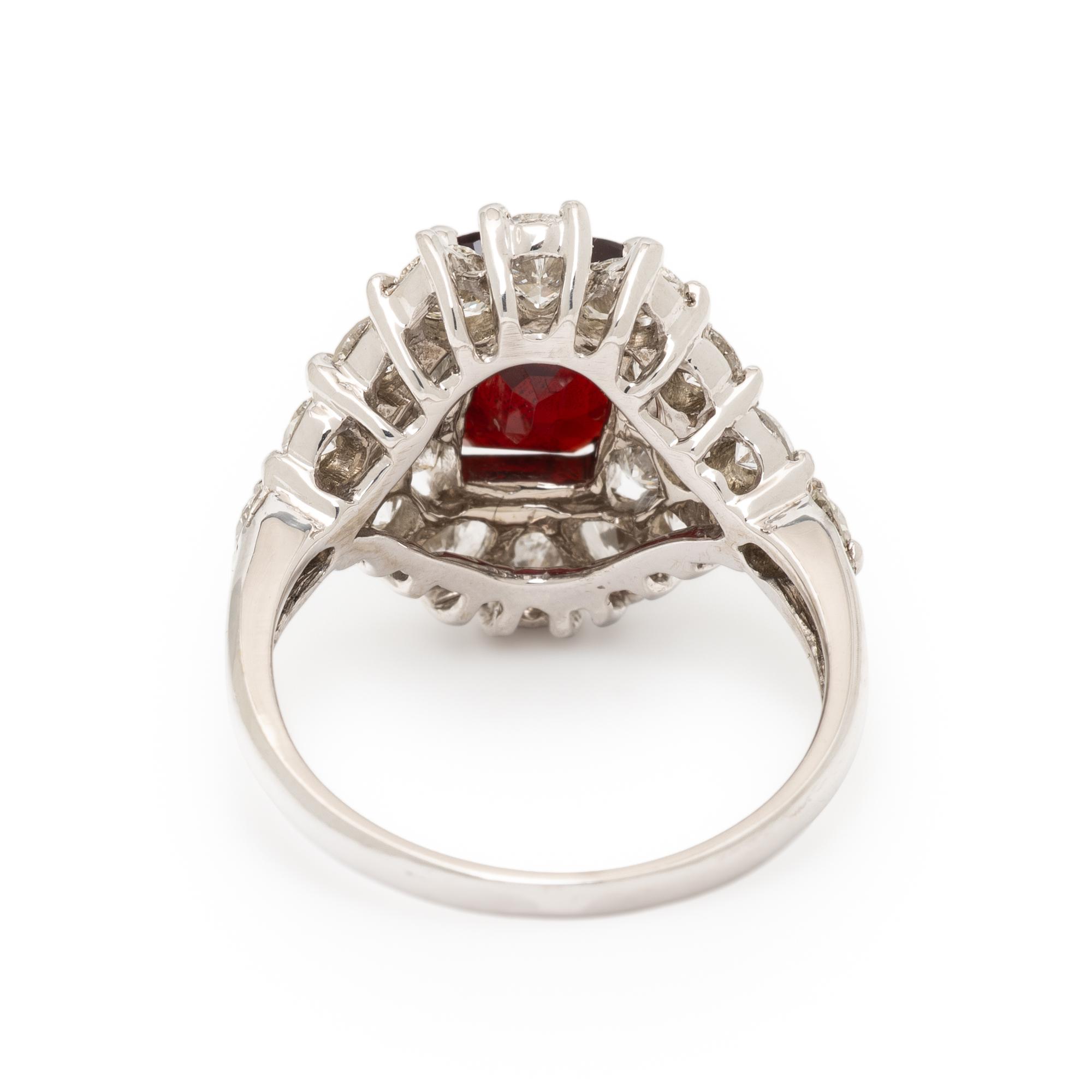 RED SPINEL AND DIAMOND RING