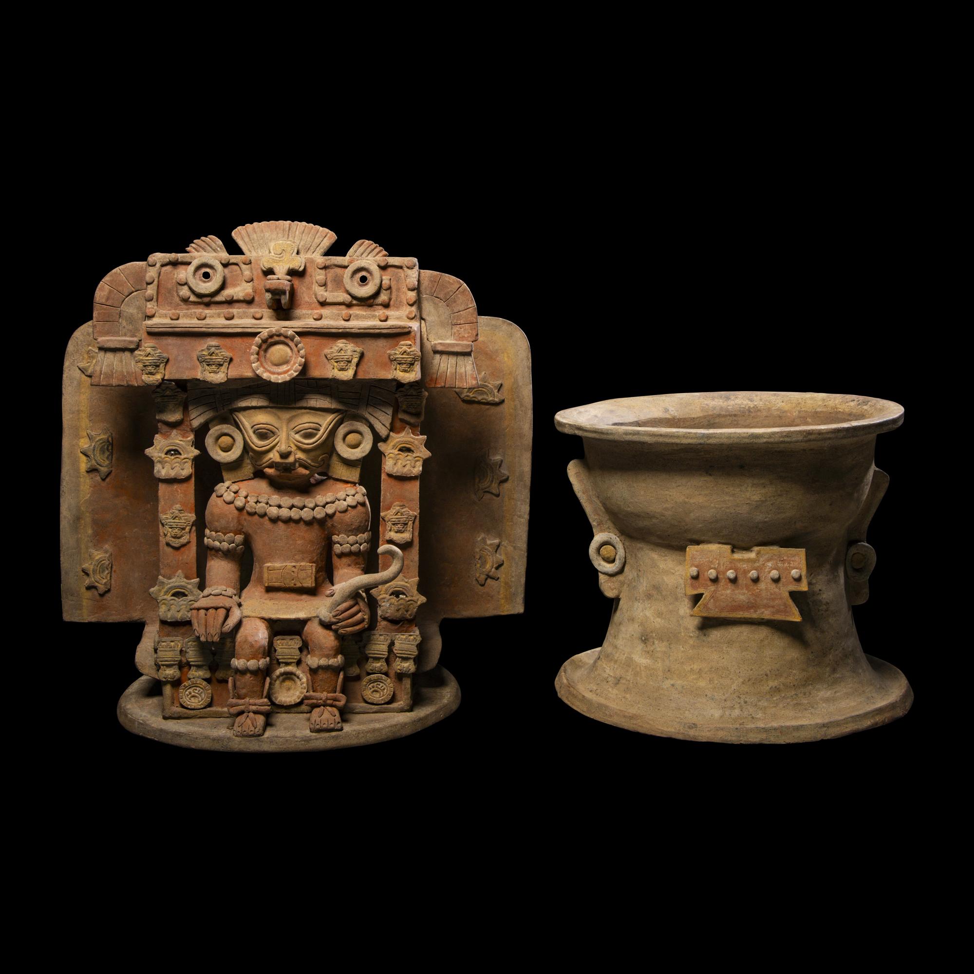 A Teotihuacan Terracotta Incensario with Tlaloc