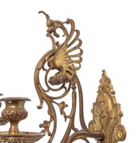 A Pair of Neoclassical Gilt Bronze Three-Light Sconces