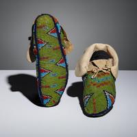 Sioux Fully Beaded Hide Moccasins