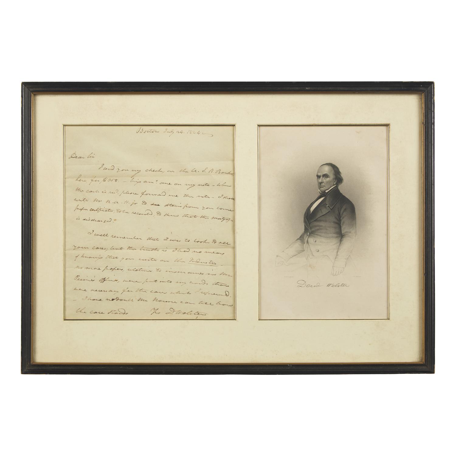 [Americana] Webster, Daniel. Autograph Letter, signed