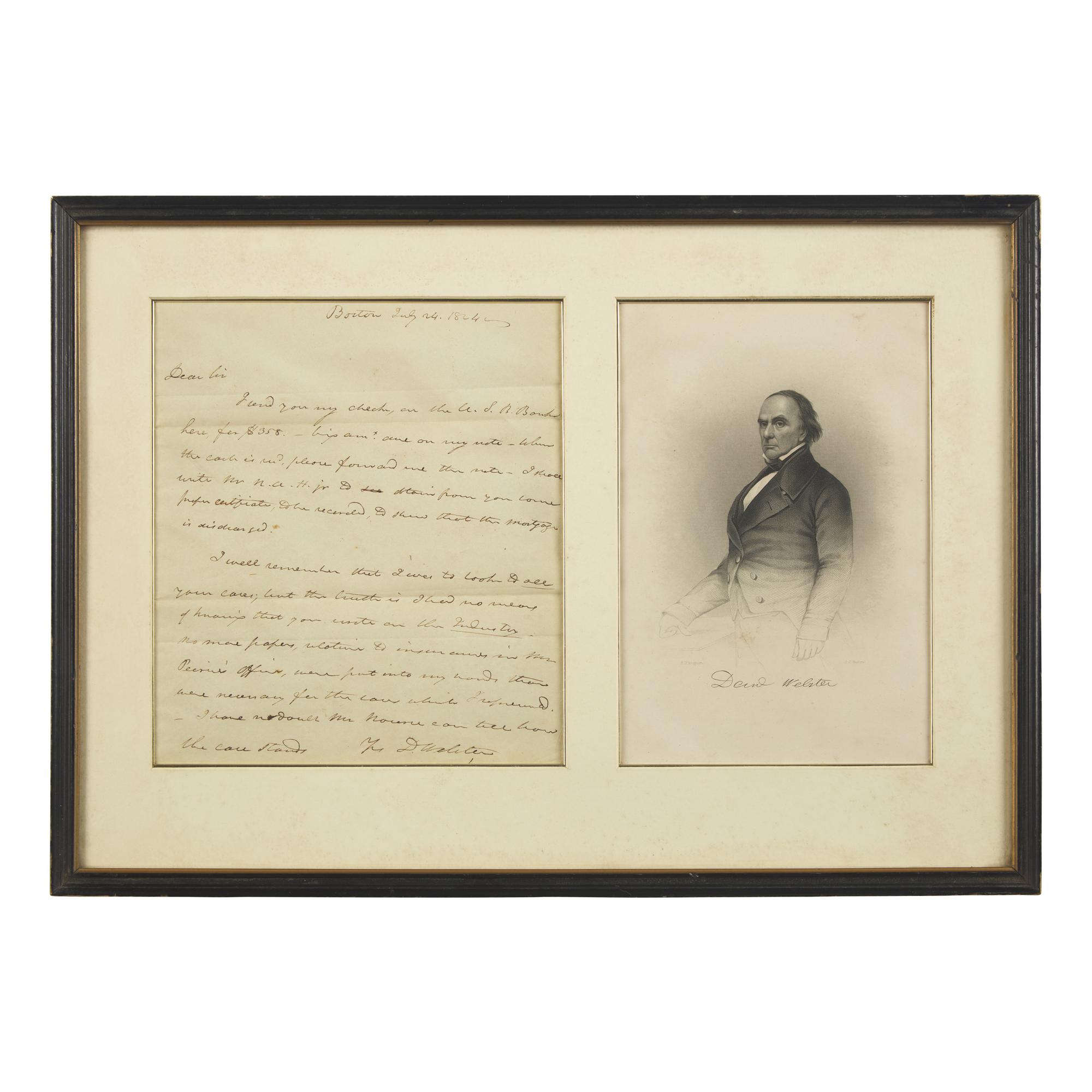 [Americana] Webster, Daniel. Autograph Letter, signed