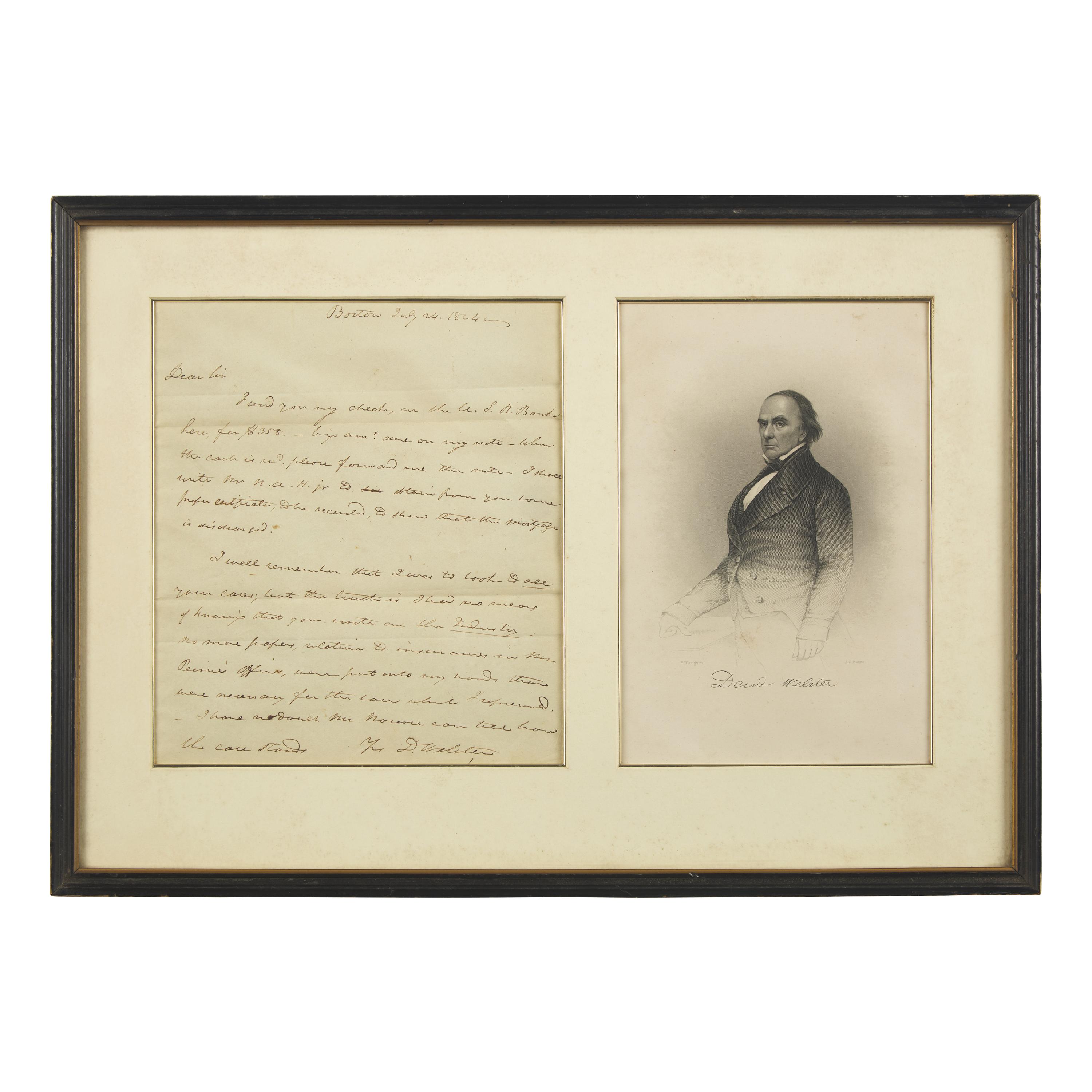 [Americana] Webster, Daniel. Autograph Letter, signed