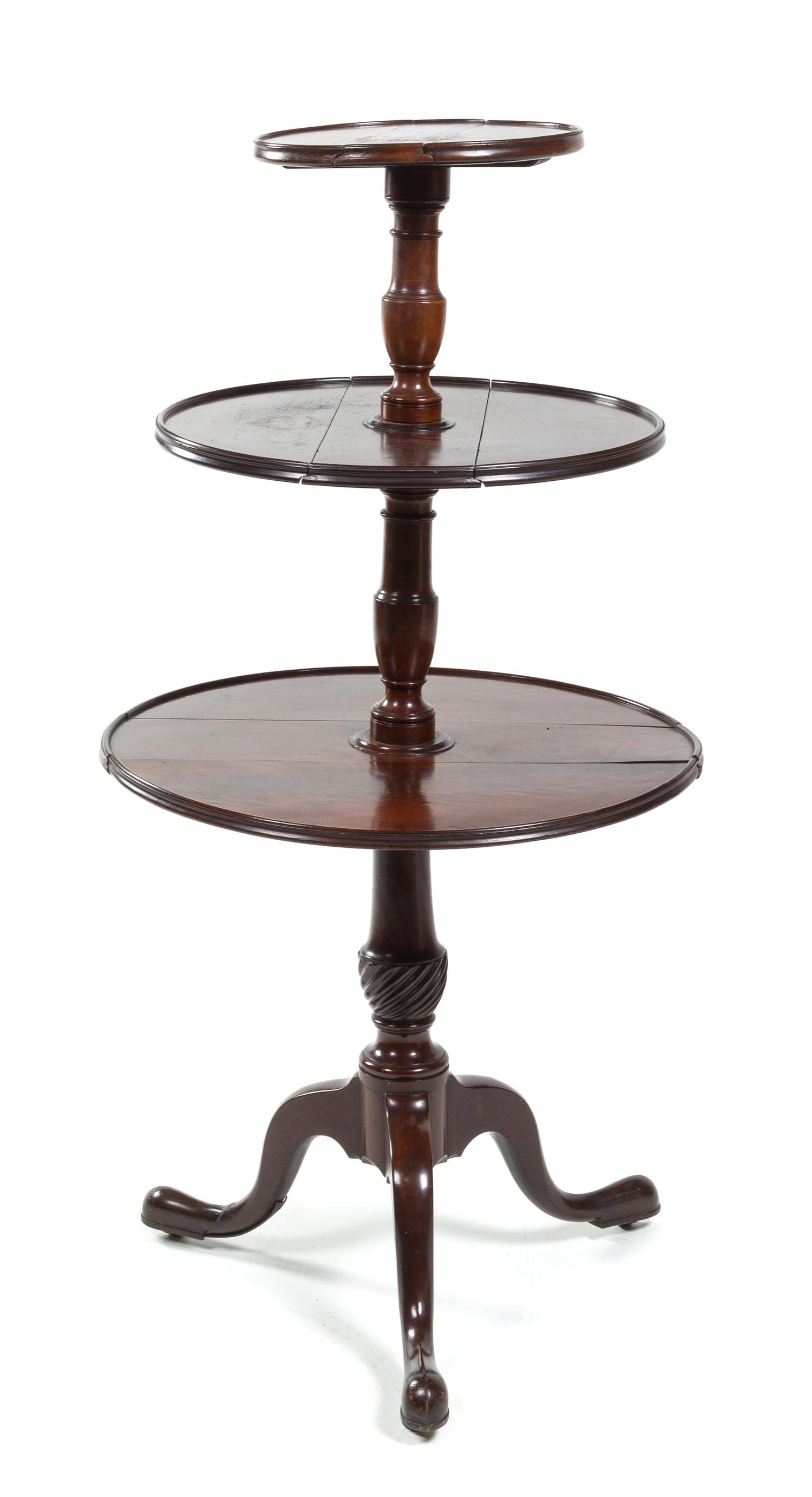 A Chippendale Style Mahogany Dumbwaiter Height 48 inches. — 19TH/20TH CENTURY