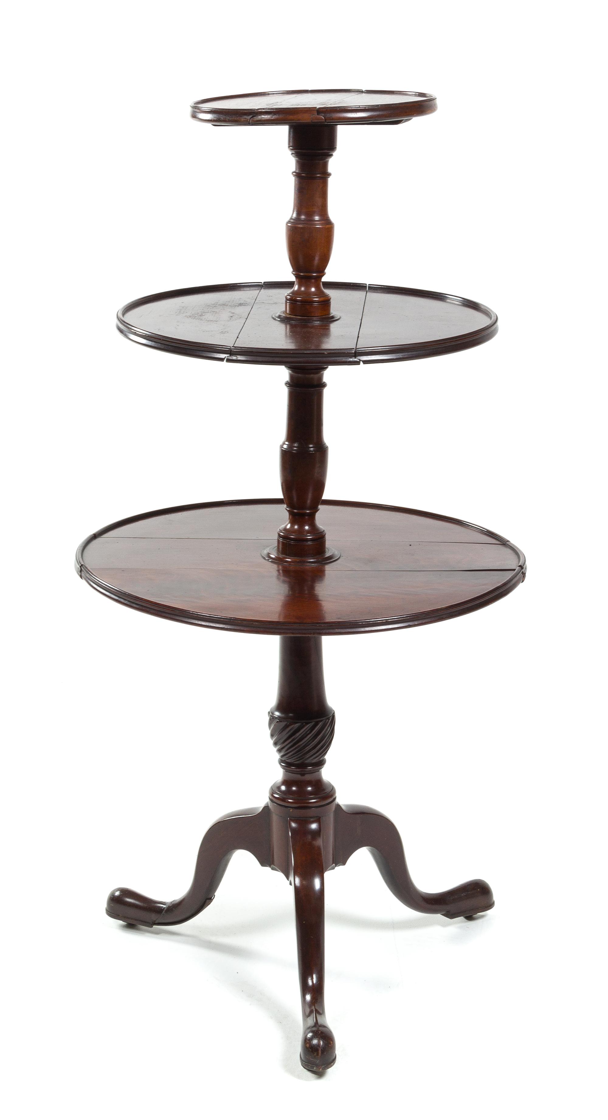 A Chippendale Style Mahogany Dumbwaiter Height 48 inches. — 19TH/20TH CENTURY