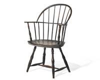 A Green Painted Sack-Back Windsor Armchair, New England, Circa 1800