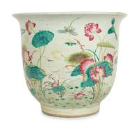 A Chinese Export Enameled Porcelain Jardiniere — 20TH CENTURY