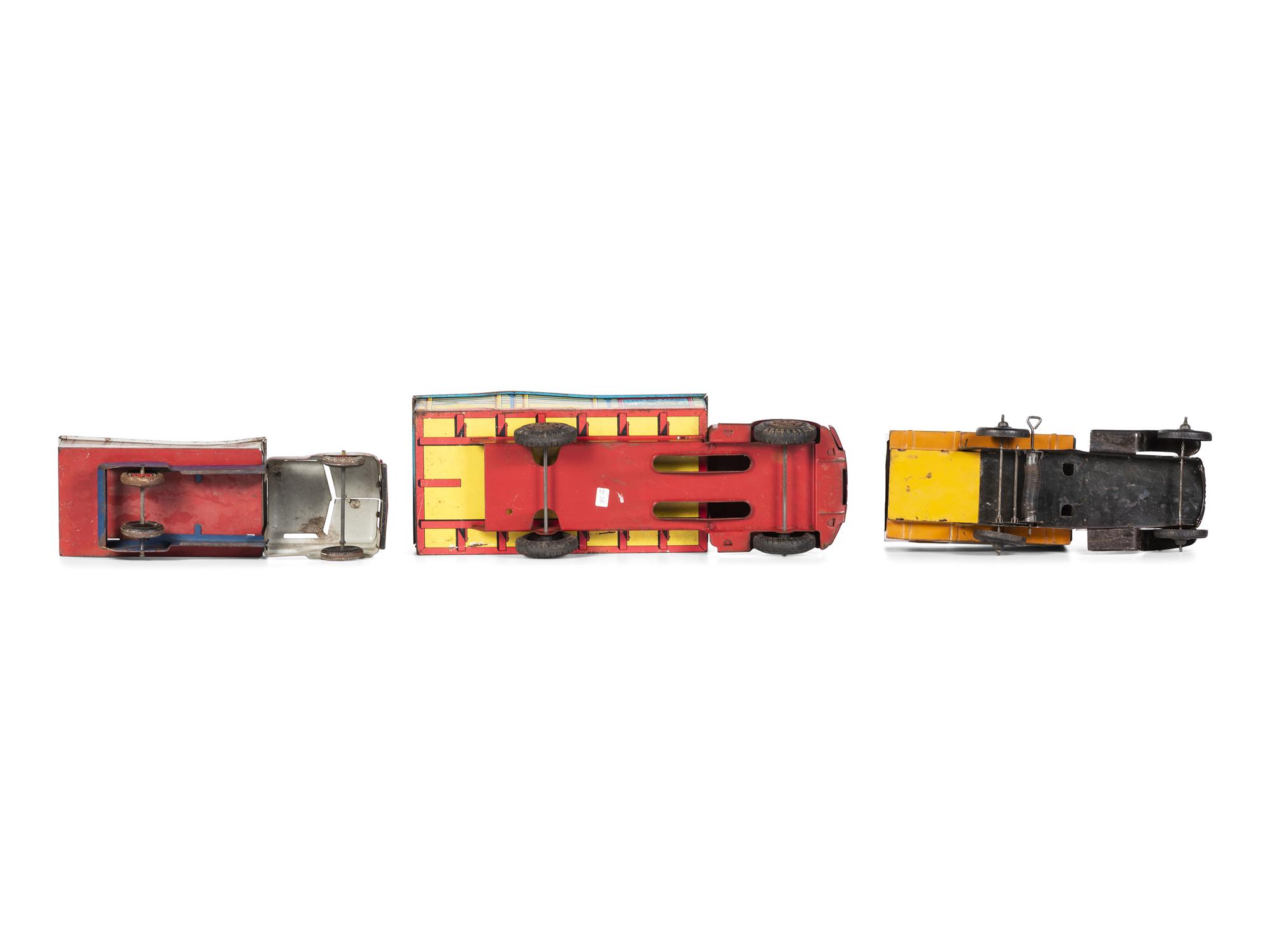Three Marx Pressed Steel and Tin Truck Toys