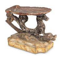 An Unusual Italian Silvered and Polychromed Grotto Low Table — 19TH CENTURY