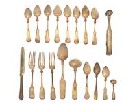 A Group of American Coin Silver Flatware Articles