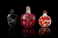Three Snuff Bottels Height of tallest 3 inches. — 20TH CENTURY