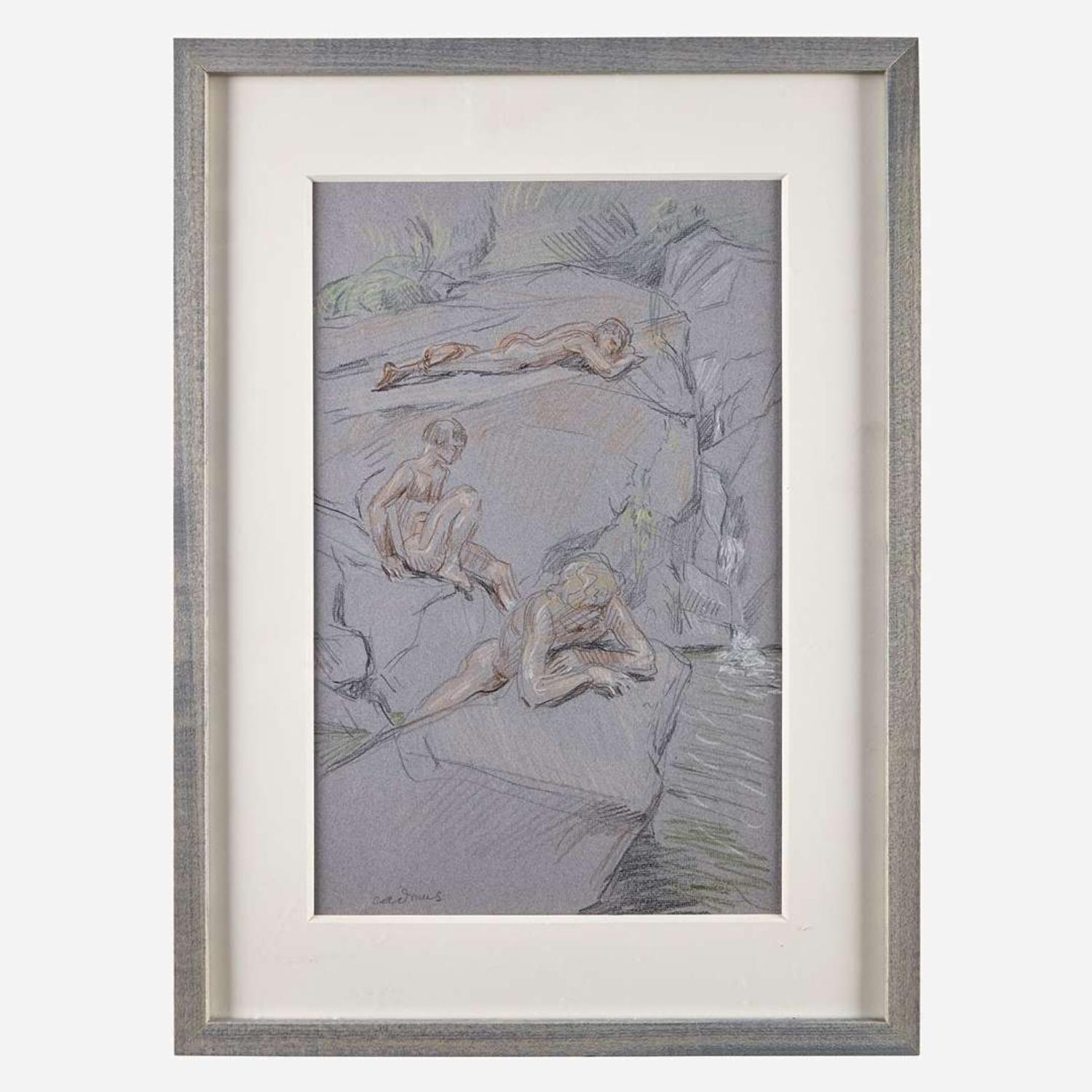 Paul Cadmus (American, 1904–1999) Study of Bathers in the Stream