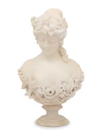 A Continental Carved Marble Bust