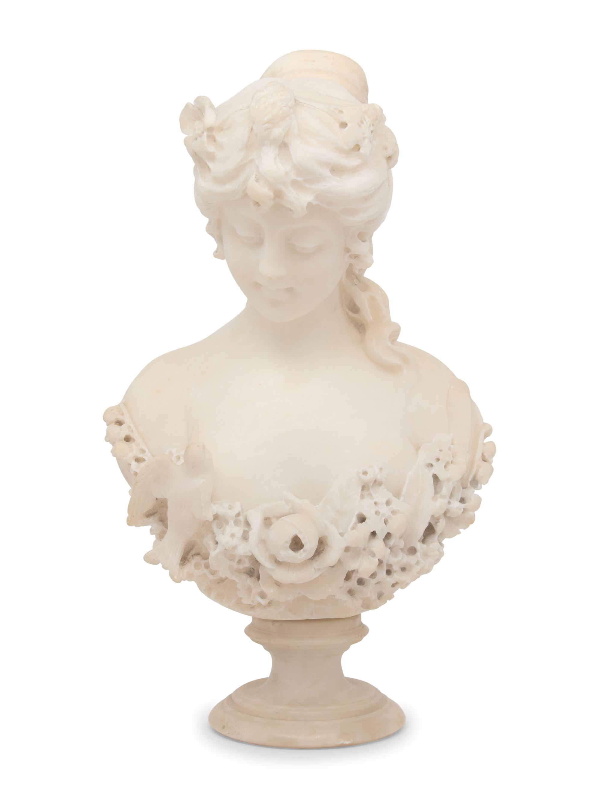 A Continental Carved Marble Bust