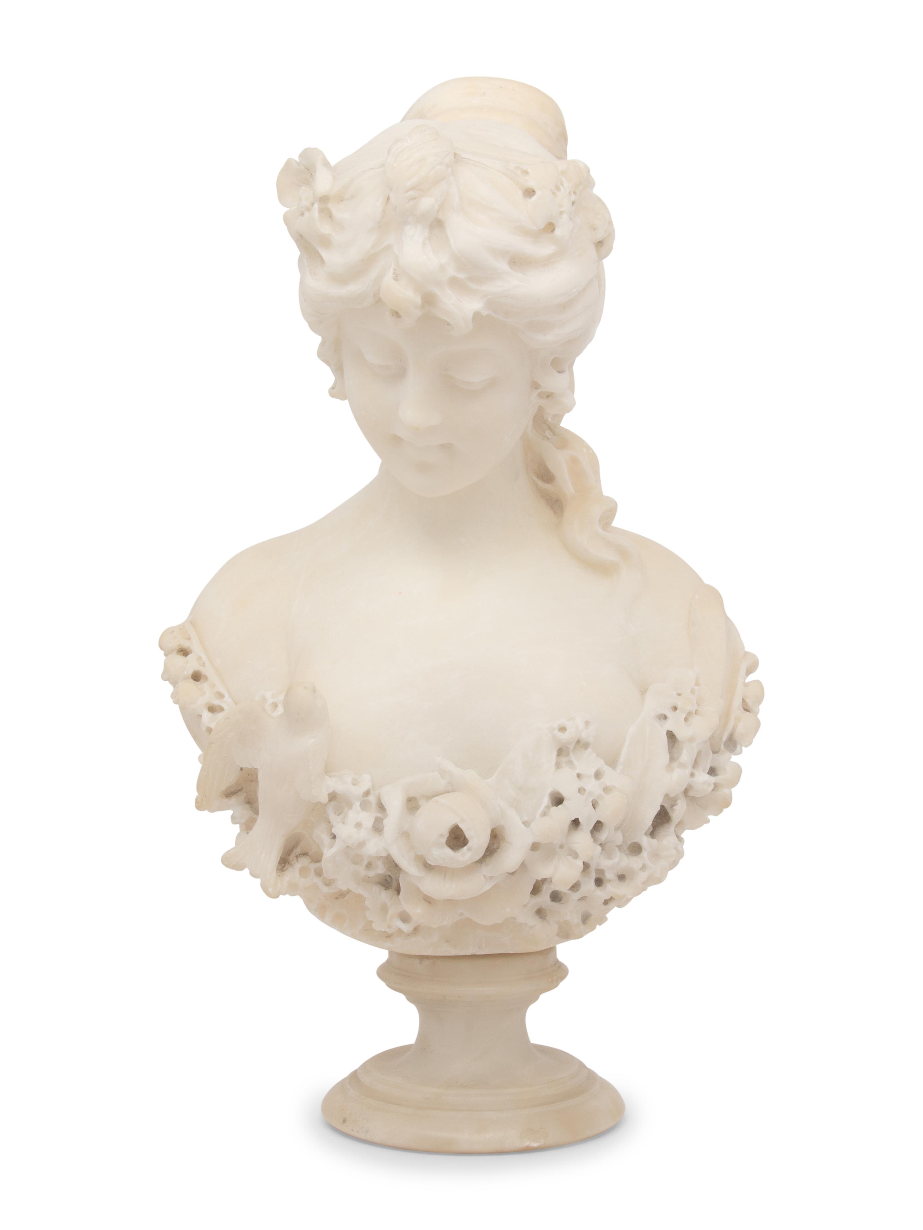 A Continental Carved Marble Bust
