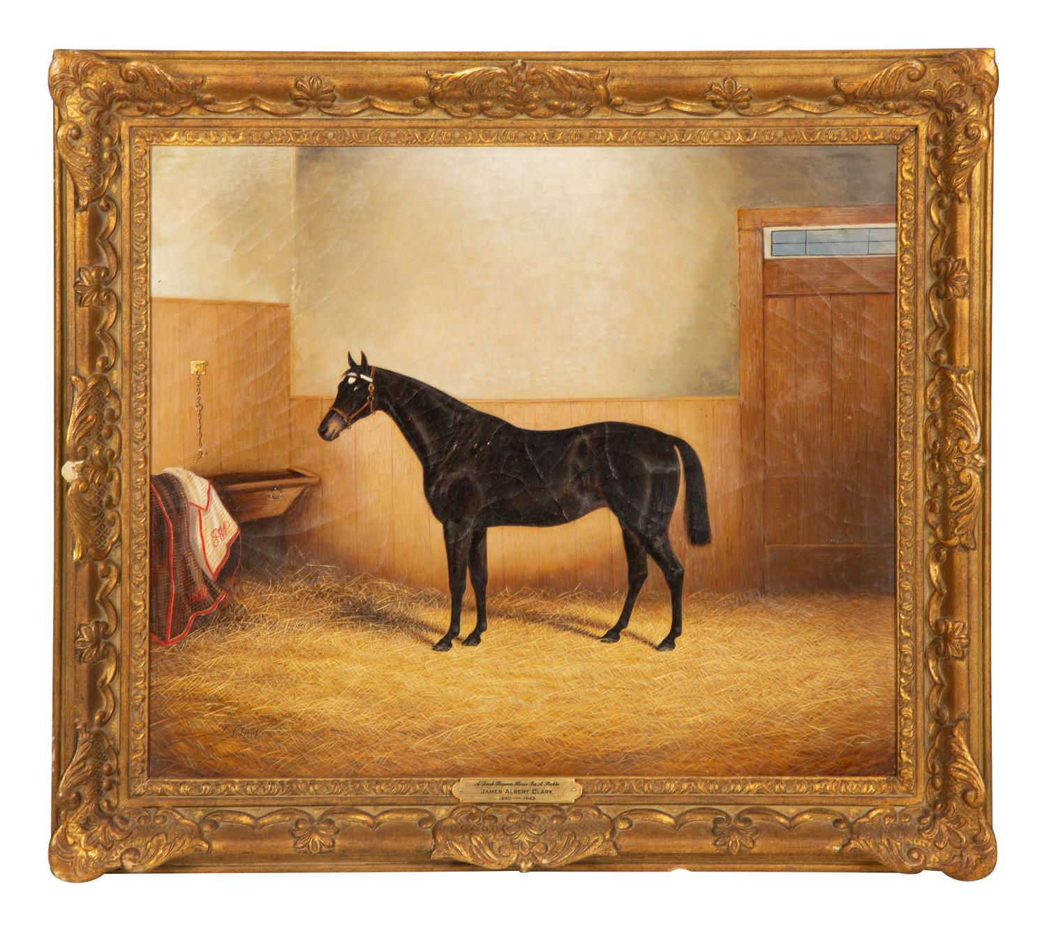 A Dark Brown Horse in a Stable
