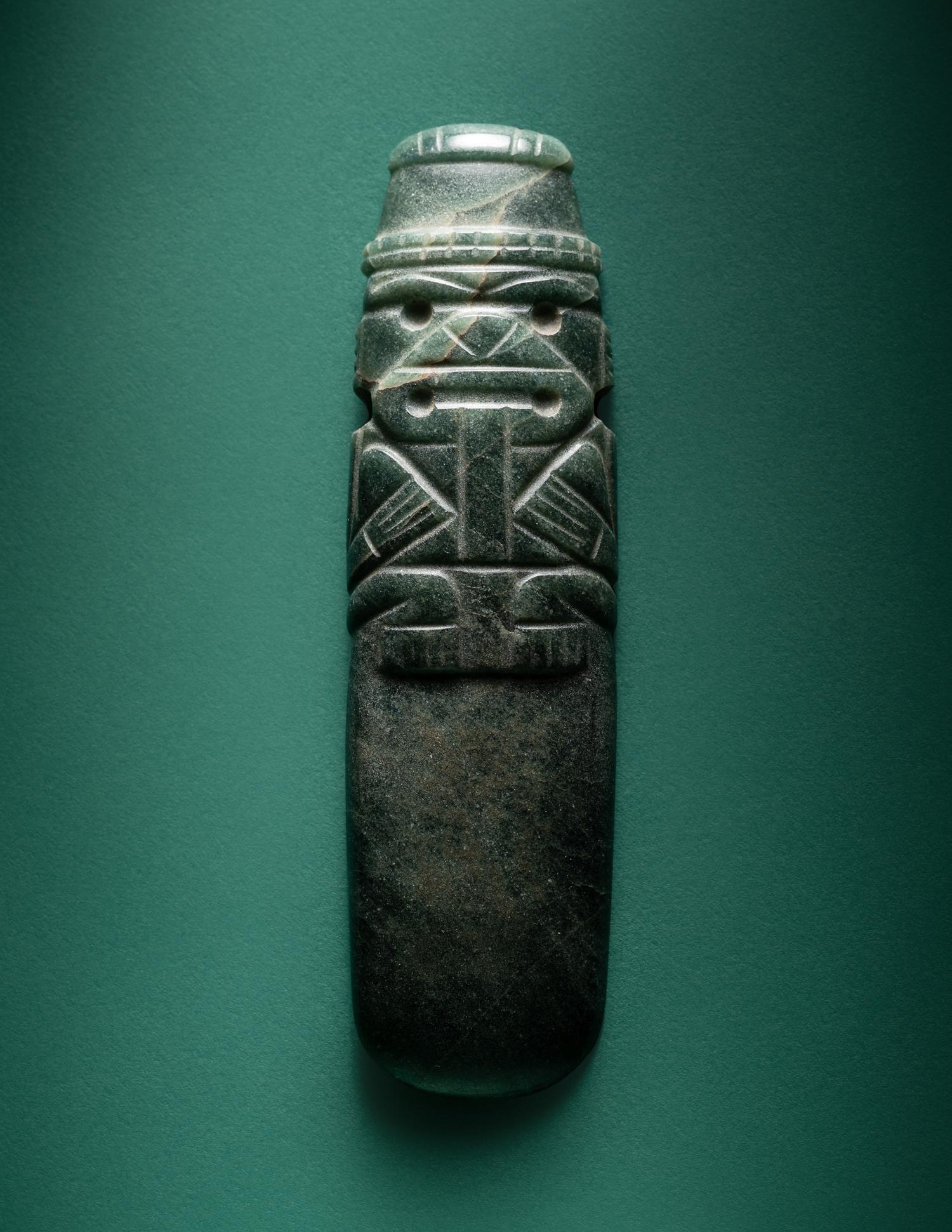 A Costa Rican Jade Axe-God Pendant