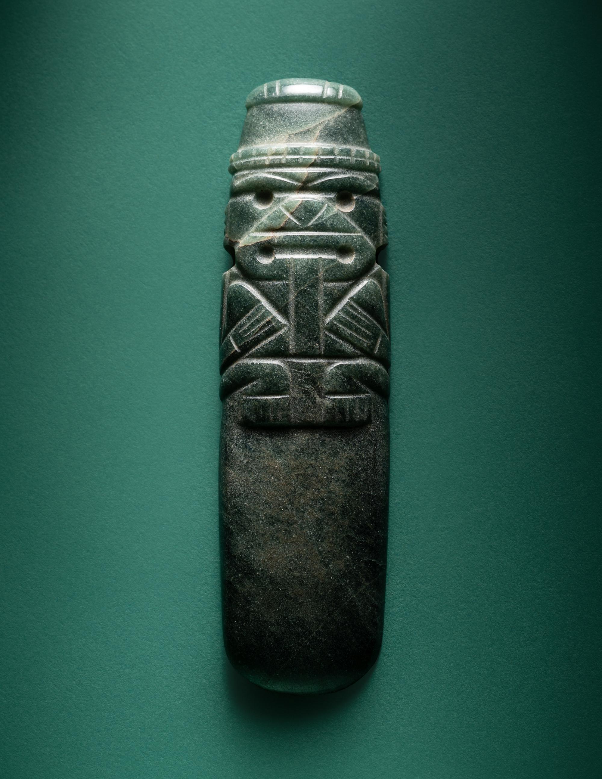 A Costa Rican Jade Axe-God Pendant