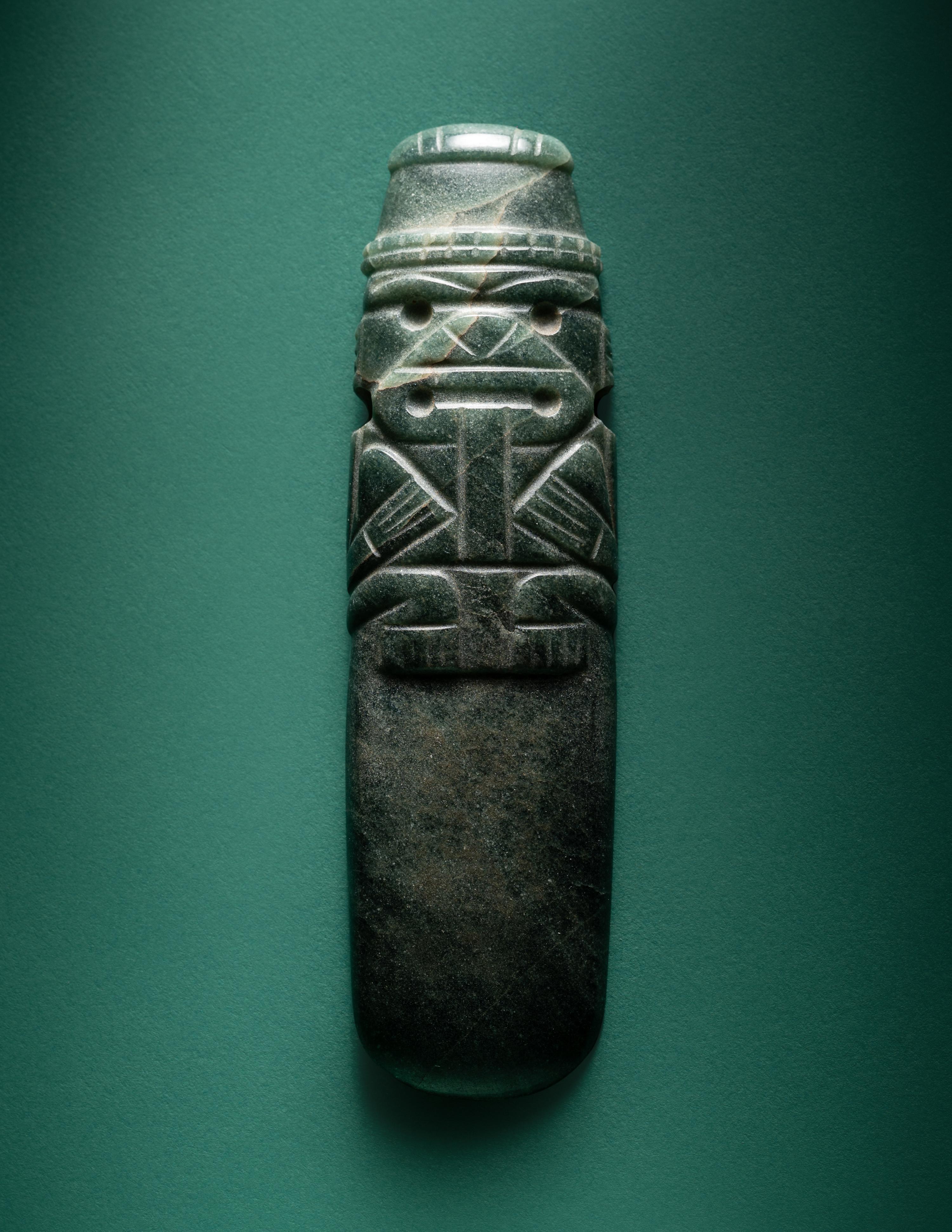 A Costa Rican Jade Axe-God Pendant
