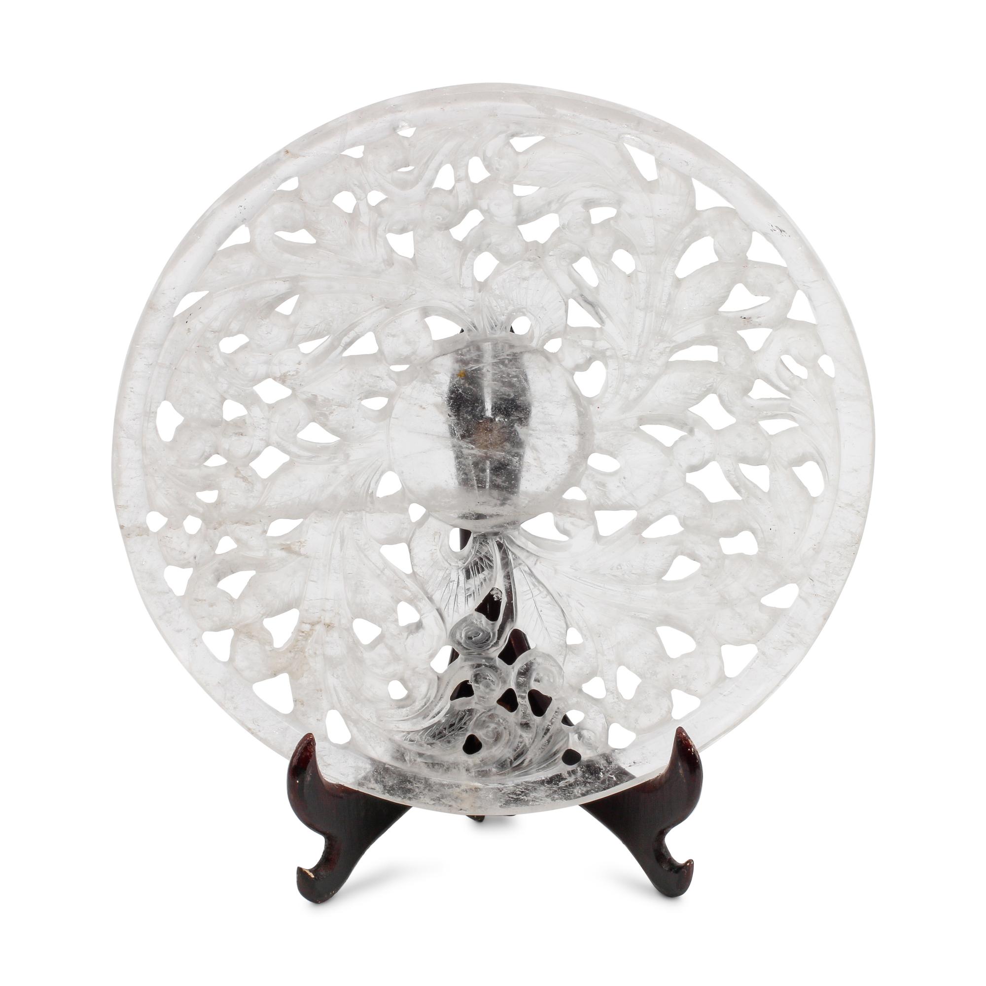 An Italian Carved Openwork Rock Crystal Plate