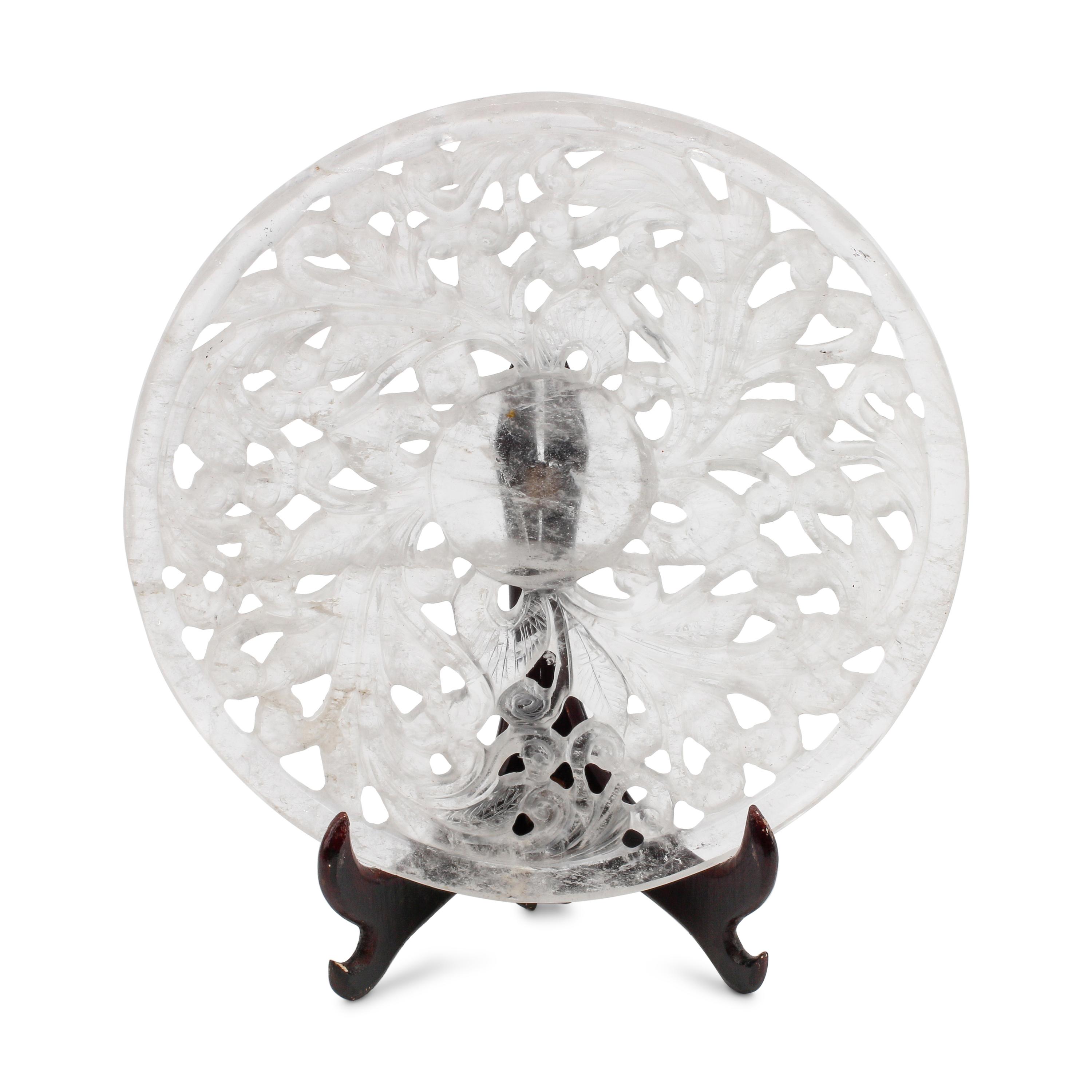An Italian Carved Openwork Rock Crystal Plate