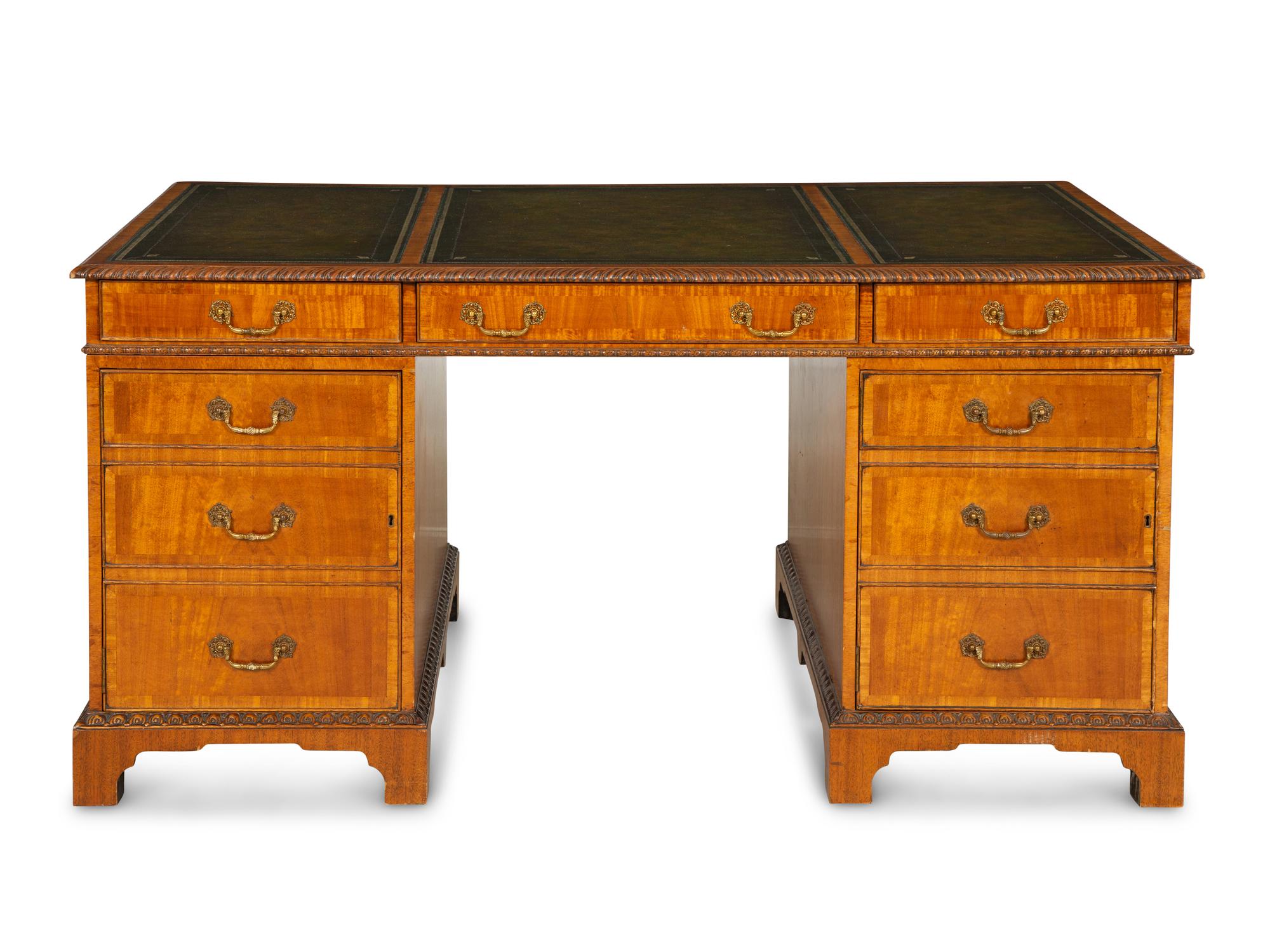 A George III Style Mahogany Partner's Desk