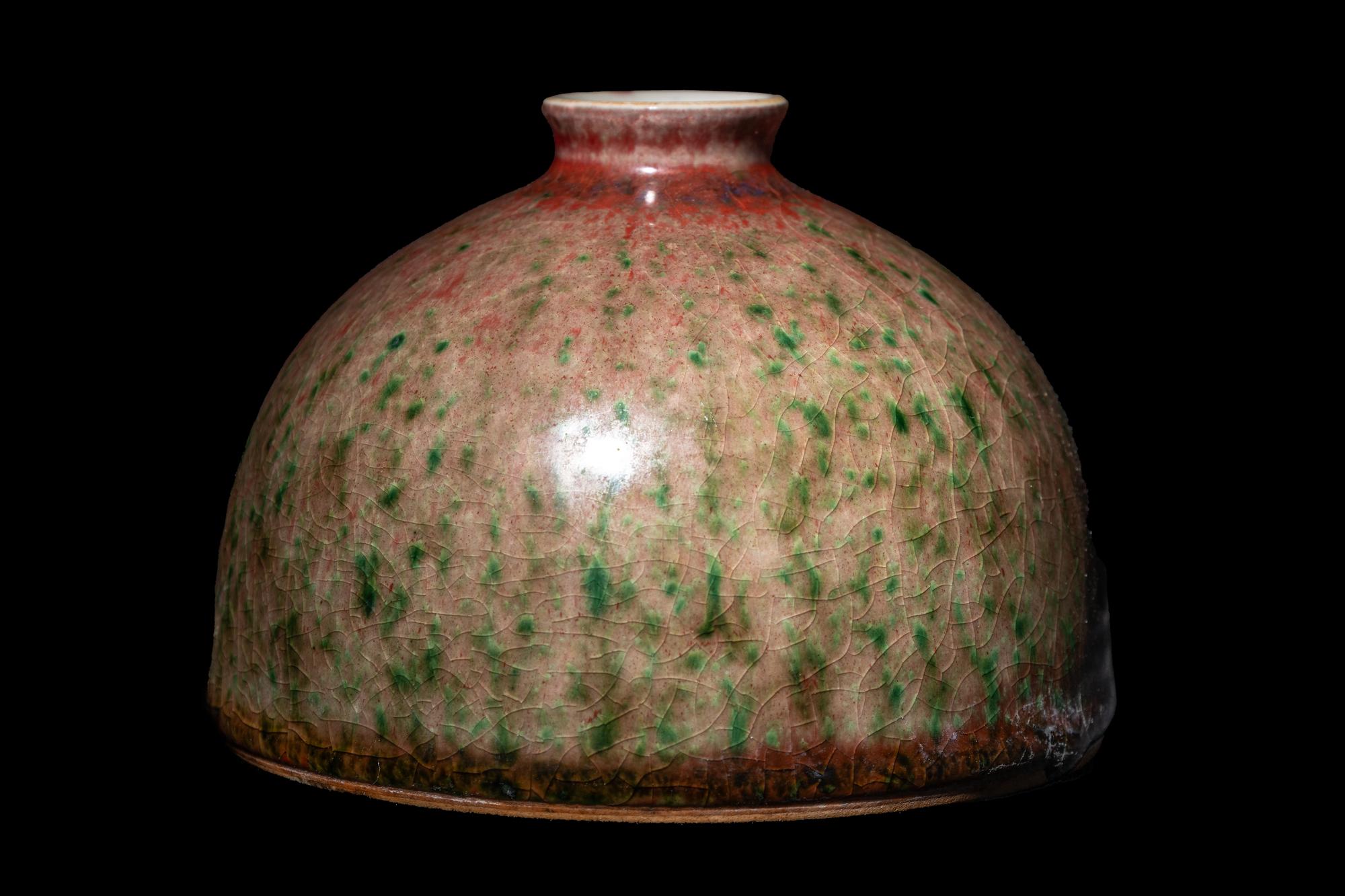 A Chinese Peach Bloom-Glazed Porcelain Beehive Water Pot, Taibaizun