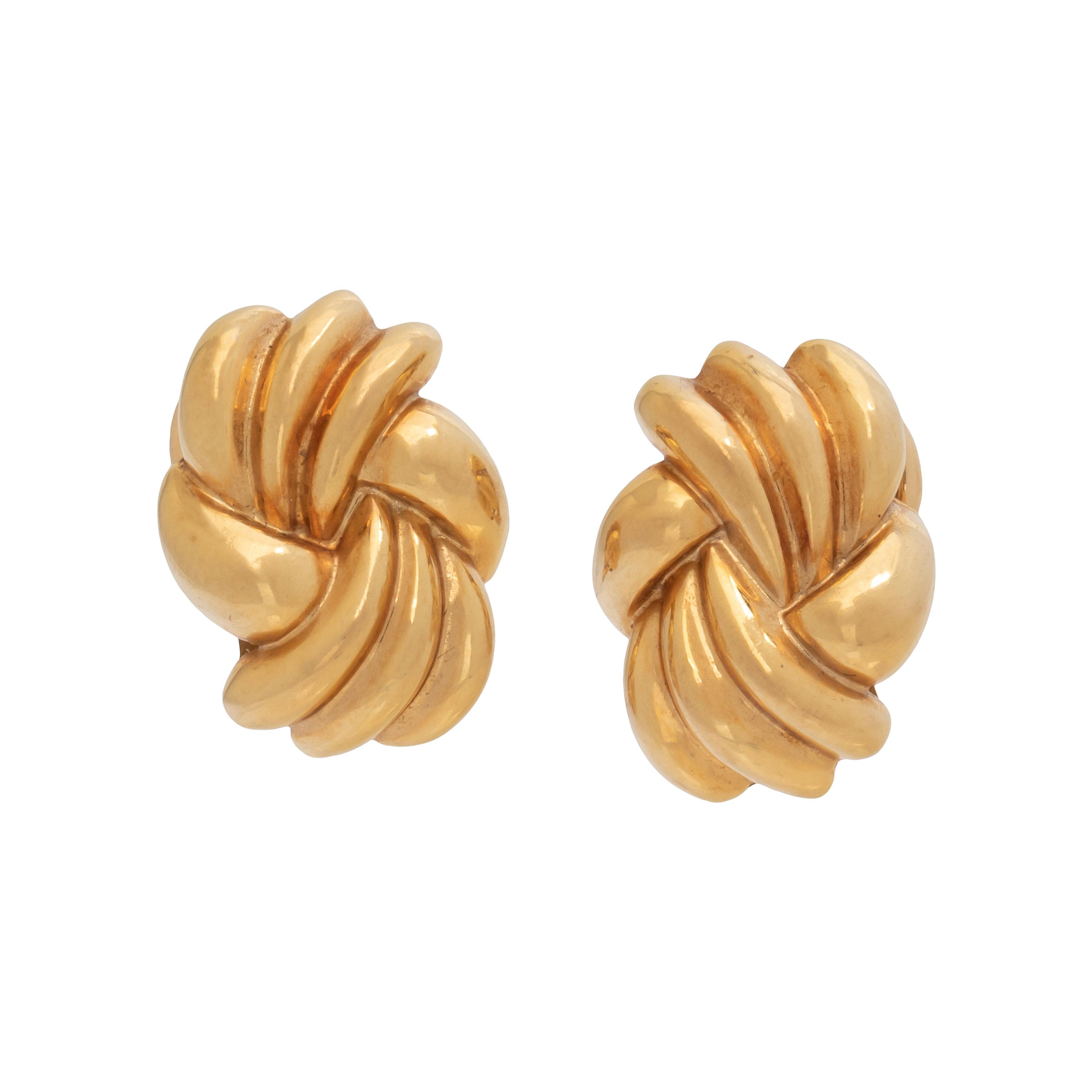 TIFFANY & CO., YELLOW GOLD EARRINGS